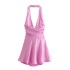 Foreign trade 2024 summer new women's clothing European and American style fashionable silk satin hanging neck backless dress 4772281