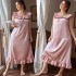 Danilin summer European and American sexy dress with added fat and loose fit casual home wear thin home nightgown for women