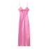 Foreign Trade 2024 Spring New Women's Fashion European and American Style Stacked Decorative Silk Texture Dress 2341371