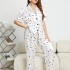 Danilin summer new creative love pajamas sexy home clothes simple, fashionable, casual and comfortable pajamas set