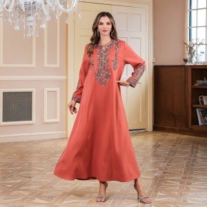 Muslim clothing wholesale Middle East foreign trade Dubai women's embroidered robe abaya Amazon