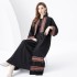 2024 Vacation - Palace Embroidered Tassel Horn Sleeve Retro Long Robe Hoodie Dress Two Piece Set