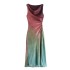 Foreign Trade 2024 Summer New Women's Clothing European and American Style Tie Dyeing Printed Satin Midi Long Dress 3031210