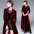 New stock wine red trench coat, long skirt and jacket from Europe and America