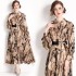 Real shot spot 2024 summer new women's printed dress POLO collar long shirt skirt