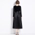 Real time spot 2024 early spring new lace patchwork V-neck waist cinching lace up big swing dress