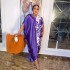 African Fashion Loose Dress for Foreign Trade, Amazon Large Women's Bat Sleeves, V-neck, Circle, Hot Diamond Robe