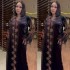 Cross border African women's dress, fashionable gold velvet rhinestone V-neck flared sleeve robe, source in stock