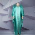 2023 African Women's Dress Large Bat Sleeve V-neck Robe Made of Artificial Silk with Hot Stamping, Available in Stock