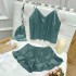 Manufacturer's fashionable and sexy camisole, small vest, shorts, three piece set for women's casual sleepwear, women's home suit set