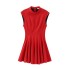 Foreign trade 2024 autumn new women's European and American style round neck sleeveless short pleated skirt fashion dress 8841460