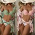 2022 new three-point three piece set of outerwear, long sleeved European and American cross-border split bikini swimsuit, women's bikini