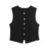 Foreign Trade 2024 Autumn New Elastic Knitted Vest with Split Design Half Skirt Set for Women 5584664