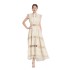 5085 Heavy Industry Design Solid Color Long Skirt Fashion Stand up Collar Sleeveless Hollow Out Dress without Strap