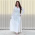 XQY500177 Cross border Middle East Fashion Diamond Inlaid Abaya Satin Evening Dress Dubai Arab Open Robe