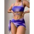 2024 European and American cross-border tie dye bikini swimsuit women's three piece set mesh skirt split bikini Amazon swimsuit