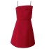 Spring and Autumn new style socialite slim fit camisole strapless high waist slimming red bow cinched waist dress for women 68838