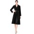 Real shot spot suit women's long sleeved fake two-piece suit dress with same belt included