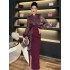 2024 irregular wearing long sleeved sequined dress sexy and age reducing socialite style fashionable slimming split hip skirt