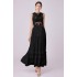 5115 Summer European and American Round Sleeveless Hollow Water soluble Lace Splicing Dress with Long Skirt and Strap