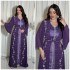 XQY500261 Amazon Four Seasons Commuter Tank Top+Coat Dress Chiffon Hot Diamond Muslim Set Robe