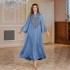 Middle Eastern Muslim Robe Women's Cross border Dubai Amazon Abaya Rope Embroidered Women's Robe Wholesale Foreign Trade New