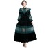 Real time spot water soluble lace with ruffled edges, single row pearl buckle straps, waist cinching velvet long skirt