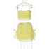 European and American 2024 Spring Women's New Mesh Splicing Chest Wrapping Skirt Two Piece Set Fashion Leisure Set Wholesale