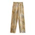 2023 Spring New Tie Dyeing Silk Texture Printed Shirt Set with Middle Waist Straight Leg Pants for Foreign Trade