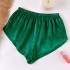 Thin lace up loose shorts with simulated silk soft and anti glare safety pants for women's summer home base shorts