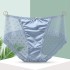 Sexy lace underwear satin light luxury plus size women's mid waist ice silk lifting buttocks breathable mesh silk crotch triangle pants