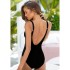 New round shoulder strap adjustable one-piece swimsuit for women cross-border backless swimsuit for women solid color beach wear