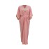 XQY500094 Amazon Middle East pink dress with polka dot hot stamping and waist cinching features lace kaftan dress