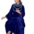 XQY500249 Saudi Arabia Abaya Robe Velvet Zipper Green Drip Diamond Middle East Dress