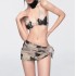 2024 new spicy butterfly print bikini swimsuit women's three piece set vacation small chest gathering sexy swimsuit