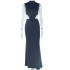 European and American style ins foreign trade women's fashion solid color dress sexy round neck sleeveless waist and back exposed one-step long skirt