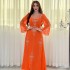 XQY500176 Saudi Arabia Dubai Fashion Hot Diamond Dress Summer Chiffon Robe Middle Eastern Women's Wear