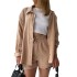 European and American women's two-piece pleated fabric lapel long sleeved shirt, high waisted drawstring shorts, plus size fashionable casual set