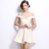 Real shot spot one shoulder camisole dress with women's French temperament and high-end feeling, waist cinching gift skirt