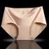 Women's seamless one-piece ice silk underwear, women's plus size sexy cotton interior women's triangle pants