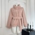 Ouyang Li Ling Environmental Protection Fur Women's Winter Fur One Piece Small Short Tie up Fur Coat