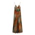 New European and American style sleeveless tie dye waist cinched mid length camisole dress for women in the spring and summer of 2024 foreign trade