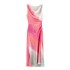 Foreign Trade 2024 Summer New Women's Clothing European and American Style Tie Dyeing Printed Satin Midi Long Dress 3031210