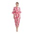 In stock - Miyake Fold Summer New Product Printed Waist Waist Dress Handmade Fold Temperament Skin Covering Long Dress