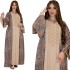 XQY500264 Middle Eastern Muslim Ethnic Clothing Fashion Printed Color Contrasting Robe Hot Stamped Robe