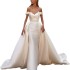 European and American cross-border Amazon foreign trade one shoulder satin detachable slim fit fish tail wedding dress new two-piece wedding dress