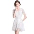 Real time spot French retro small fragrant style short sleeved V-neck lace cake dress with waist cinching short skirt