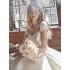 Satin light wedding dress 2024 summer new style, slim fit, small tail, bride's wedding welcome veil, banquet style main veil