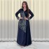 XQY500177 Cross border Middle East Fashion Diamond Inlaid Abaya Satin Evening Dress Dubai Arab Open Robe