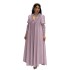 XQY500319 Cross border Dubai Muslim Women's Robe Fashion Sparkling Beaded Splicing Middle Eastern Long Dress